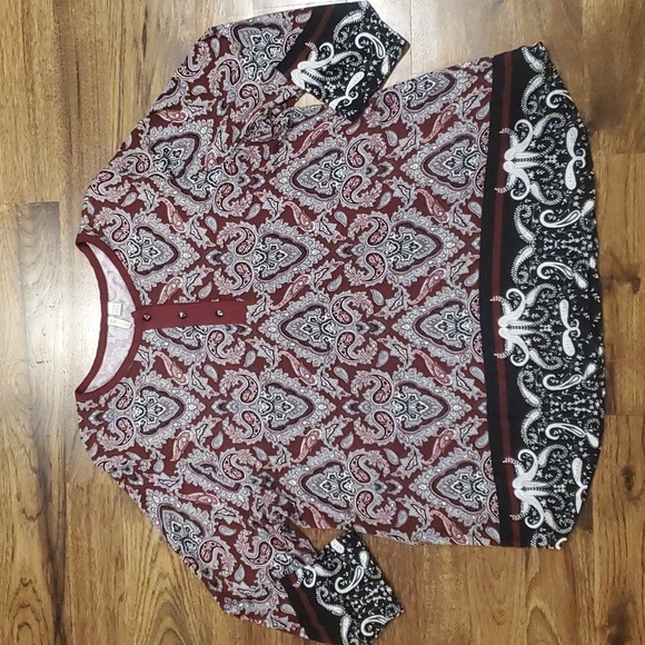 Cato Tops - Womens Cato burgundy paisley 3/4 sleeve top size 18/20